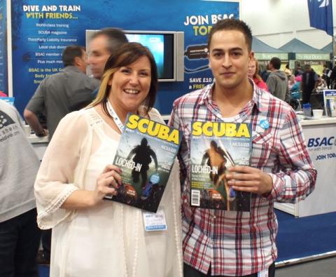 Kelly and Josh from SCUBA magazine at the BSAC stand